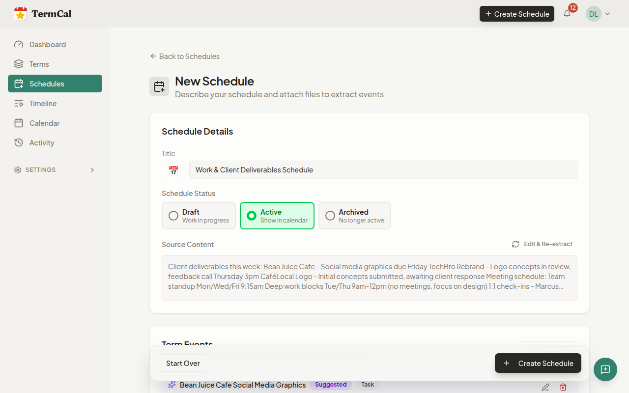 From Description to Deadline in Seconds